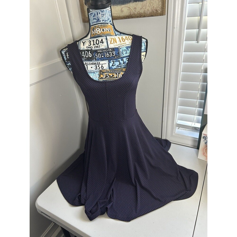 Free People Dress Navy With Red Polka Dots Size S